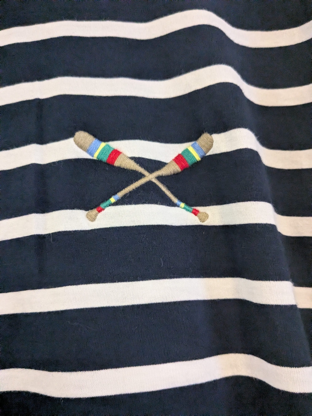 LOFT Navy & White Striped Tee with Embroidered Accent - Picture 5 of 8